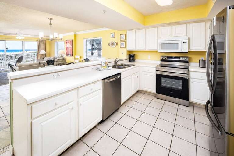 Kitchen - Gulf Dunes Resort Unit 117 Okaloosa Island Fort Walton Beach Vacation Condos by Sunset Resort Rentals
