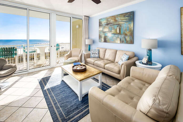 Living Room - Waters Edge Resort Unit 311 Okaloosa Island Fort Walton Beach Vacation Rentals