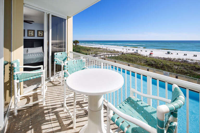 Private Balcony - Waters Edge Resort Unit 311 Okaloosa Island Fort Walton Beach Vacation Rentals