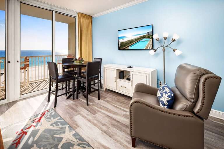 Living Room - Waters Edge Resort unit 514 Okaloosa Island Fort Walton Beach Vacation Rentals by Sunset Resort Rentals