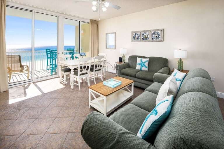 Living Room - Waters Edge Resort Unit 510 Okaloosa Island Fort Walton Beach Vacation Rentals