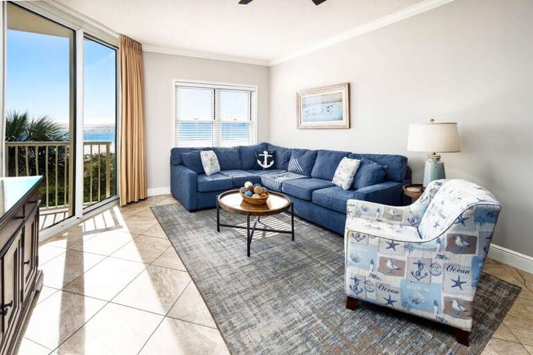 Living Room - Waters Edge Resort Unit 304 Okaloosa Island Fort Walton Beach Vacation Rentals by Sunset Resort Rentals