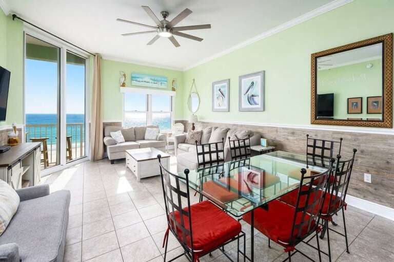 Living Room - Waters Edge Resort Unit 3604 Okaloosa Island Fort Walton Beach Vacation Rentals by Sunset Resort Rentals