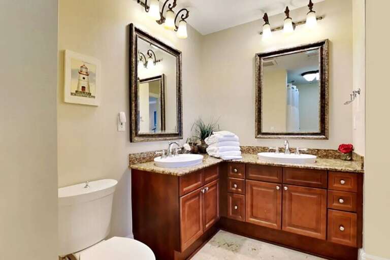 Guest Bathroom 2- Bella Riva Resort Unit 205, Okaloosa Island Fort Walton Beach Florida Vacation Condo Rentals by Sunset Resort Rentals