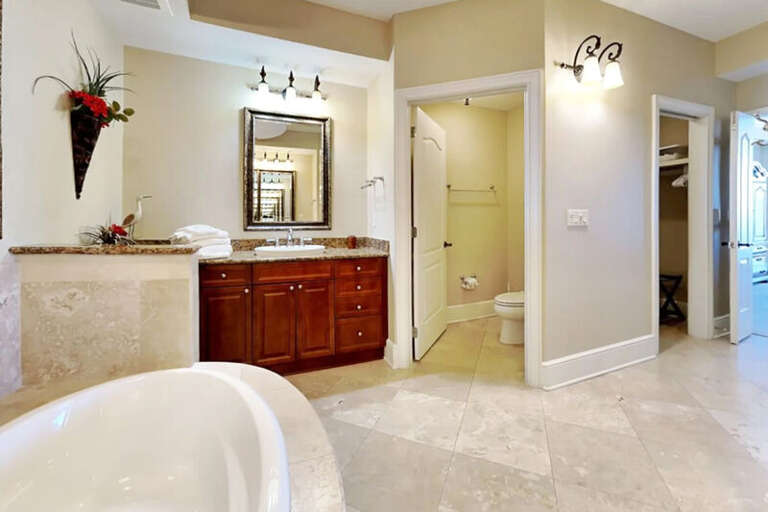 Master Bathroom - Bella Riva Resort Unit 205, Okaloosa Island Fort Walton Beach Florida Vacation Condo Rentals by Sunset Resort Rentals