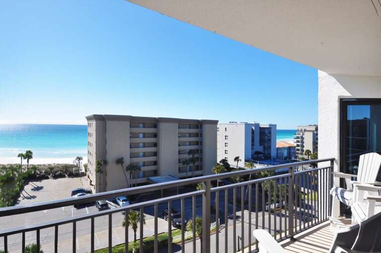 Balcony View - Emerald Isle Resort 712, Okaloosa Island, Fort Walton Beach Vacation Rentals by Sunset Resort Rentals