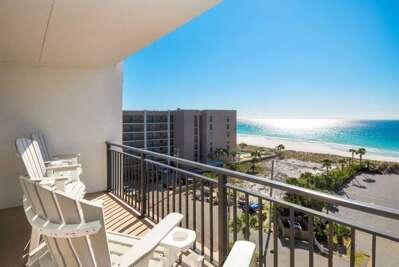 Balcony View - Emerald Isle Resort 712, Okaloosa Island, Fort Walton Beach Vacation Rentals by Sunset Resort Rentals
