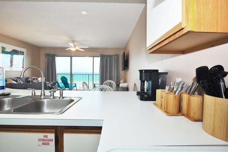 Full Kitchen - Emerald Towers West Unit 3003 Okaloosa Island Fort Walton Beach Vacation Rentals