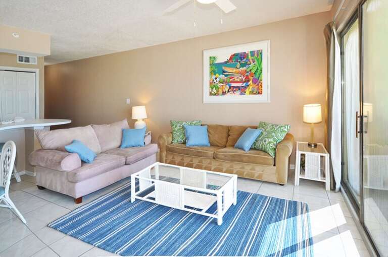Living Room - Emerald Towers West Unit 3003 Okaloosa Island Fort Walton Beach Vacation Rentals