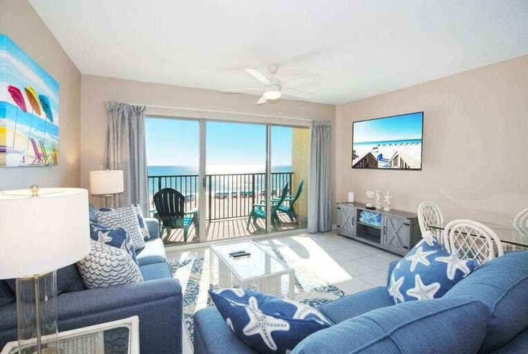 Living Room - Emerald Towers West Unit 3003 Okaloosa Island Fort Walton Beach Vacation Rentals