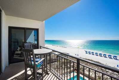 Balcony - Emerald Isle Resort unit 601, Okaloosa Island, Fort Walton Beach Vacation Rentals by Sunset Resort Rentals