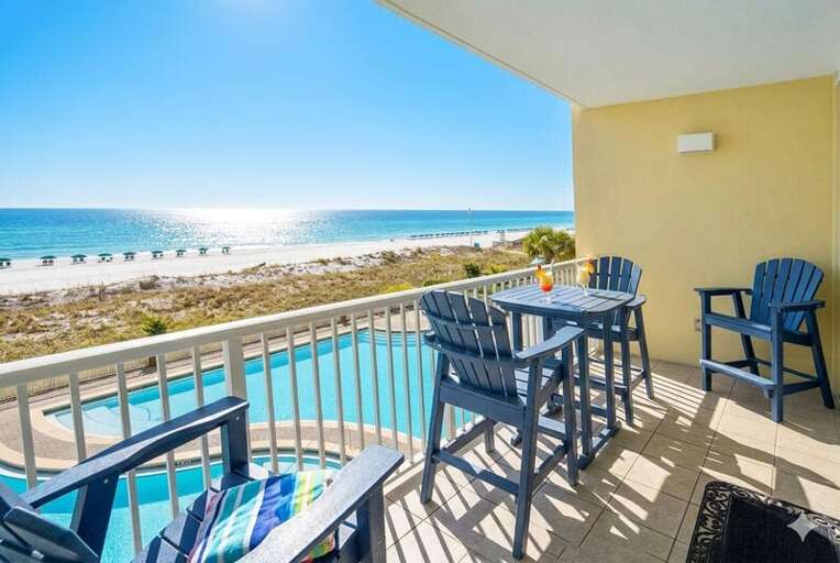 Balcony View - Waters Edge Resort Unit 310, Okaloosa Island, Fort Walton Beach, FL, Vacation Condos by Sunset Resort Rentals
