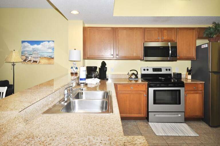 Kitchen - Waters Edge Resort Unit 310, Okaloosa Island, Fort Walton Beach, FL, Vacation Condos by Sunset Resort Rentals
