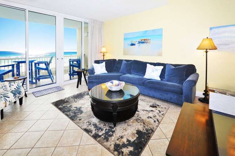 Living Room - Waters Edge Resort Unit 310, Okaloosa Island, Fort Walton Beach, FL, Vacation Condos by Sunset Resort Rentals