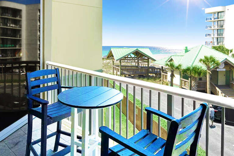 Balcony View - Waters Edge Resort Unit 301 Okaloosa Island Fort Walton Beach Vacation Beach Condos by Sunset Resort Rentals