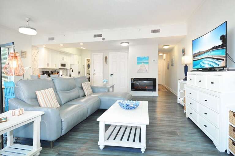 Living Room - Waters Edge Resort Unit 301 Okaloosa Island Fort Walton Beach Vacation Beach Condos by Sunset Resort Rentals