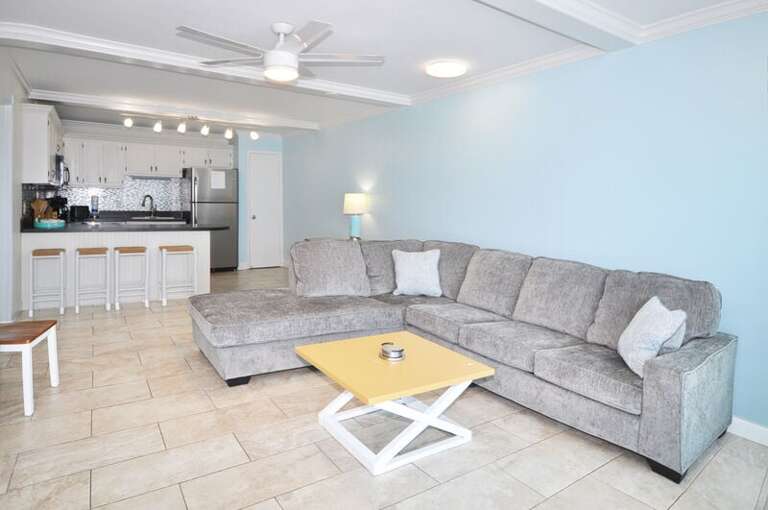 Living Room - Aqua Villa Resort Unit 404, Okaloosa Island, Fort Walton Beach, Vacation Condos by Sunset Resort Rentals