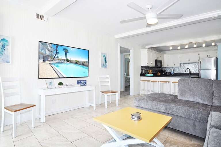Living Room - Aqua Villa Resort Unit 404, Okaloosa Island, Fort Walton Beach, Vacation Condos by Sunset Resort Rentals