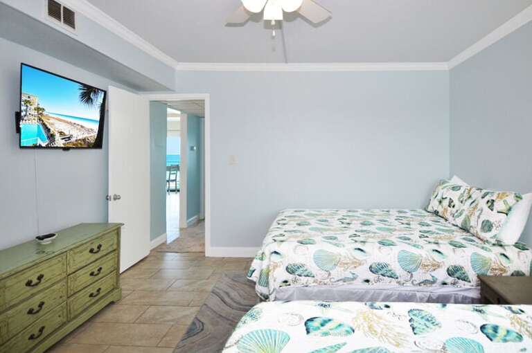 Rear Bedroom - Aqua Villa Resort Unit 404, Okaloosa Island, Fort Walton Beach, Vacation Condos by Sunset Resort Rentals