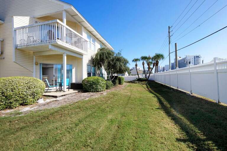 Patio and Lawn Area - 
Sandpiper Cove Resort 9106 Holiday Isle Destin Florida Vacation Rentals