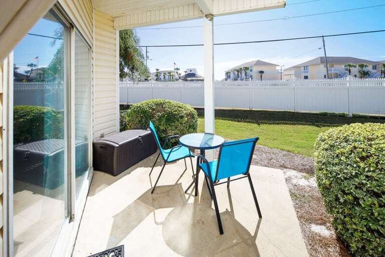 Private Patio - 
Sandpiper Cove Resort 9106 Holiday Isle Destin Florida Vacation Rentals