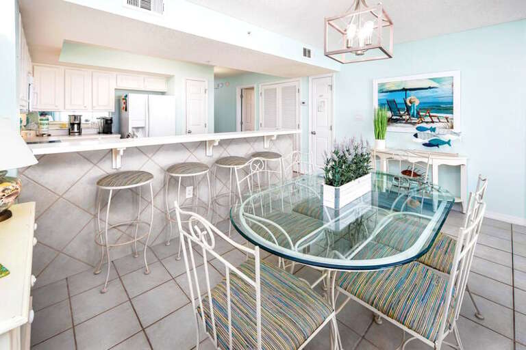 Dining Area - 
Gulf Dunes 217 Fort Walton Beach Florida Okaloosa Island Vacation Rentals