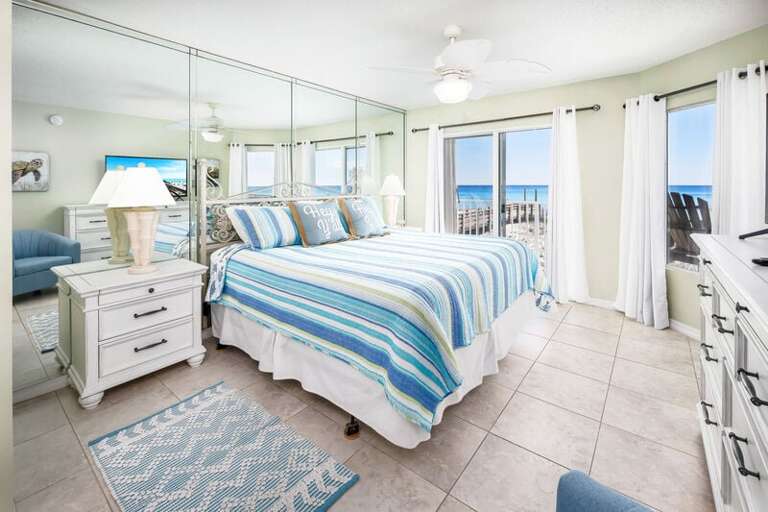Master Bedroom - 
Master Bedroom with Beach View - Gulf Dunes 217 Fort Walton Beach Florida Okaloosa Island Vacation Rentals