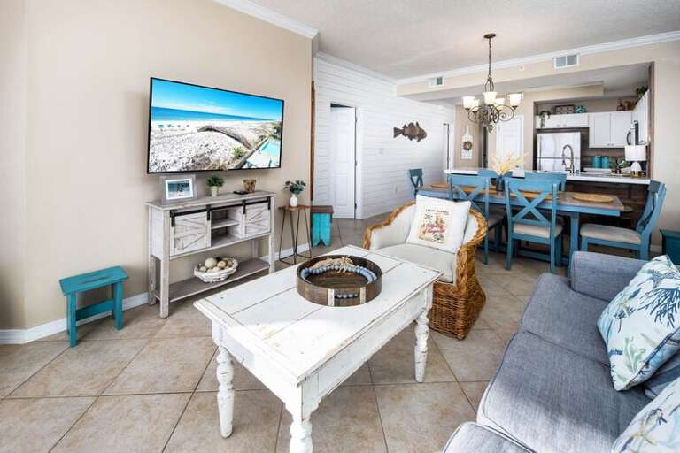 Living Room - 
Gulf Dunes 609 Fort Walton Beach Okaloosa Island Vacation Rentals