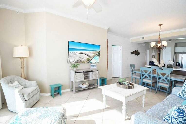 Living Room - 
Gulf Dunes 609 Fort Walton Beach Okaloosa Island Vacation Rentals