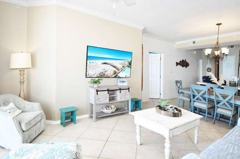 Living Room - 
Gulf Dunes 609 Fort Walton Beach Okaloosa Island Vacation Rentals