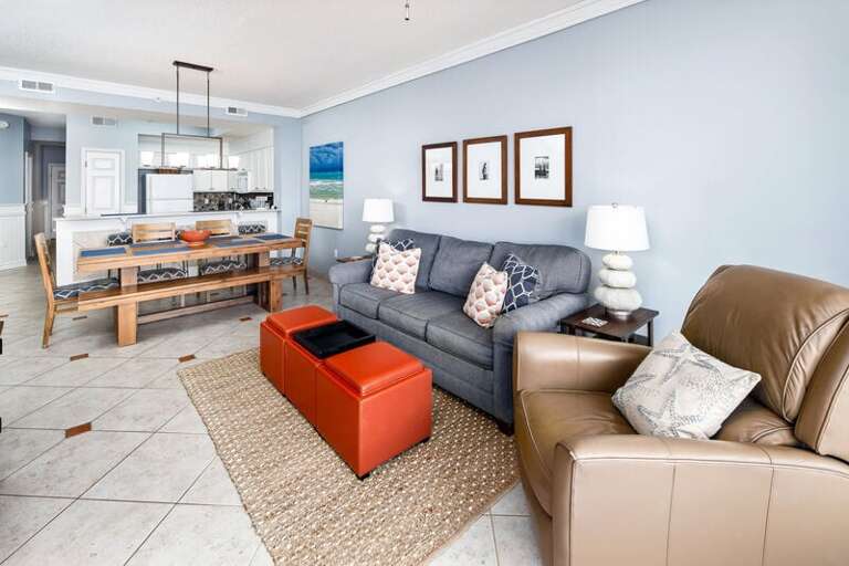 Living Room - 
Gulf Dunes 612 Fort Walton Beach Okaloosa Island Vacation Rentals