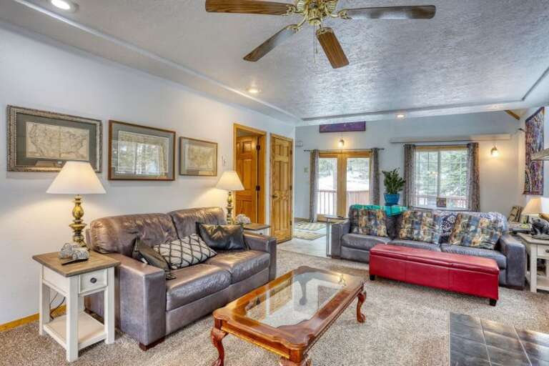 Living Room Interior With Furniture And Ceiling Fan