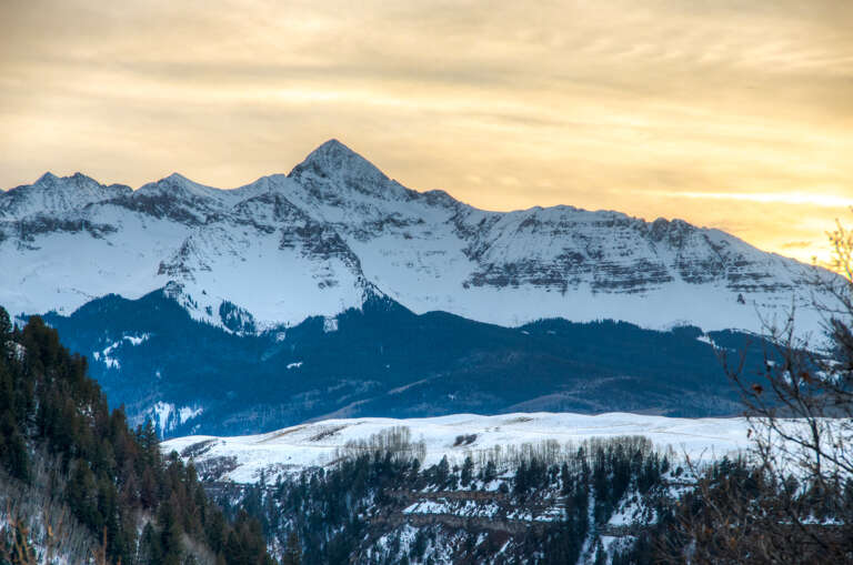 Beautiful View of the Snowy Mountains in Telluride