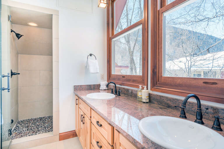 Double Vanity and Walk-in Shower
