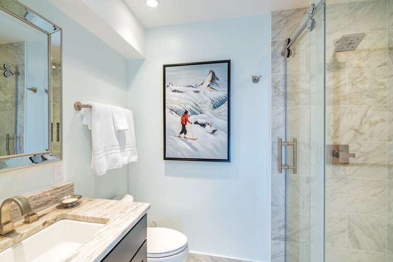 Bathroom with Single Sink and Shower