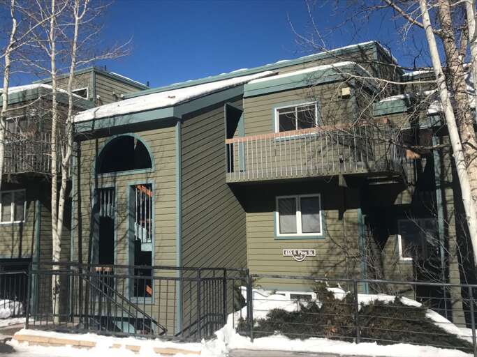 Exterior view of Building D at Riverside Condos.