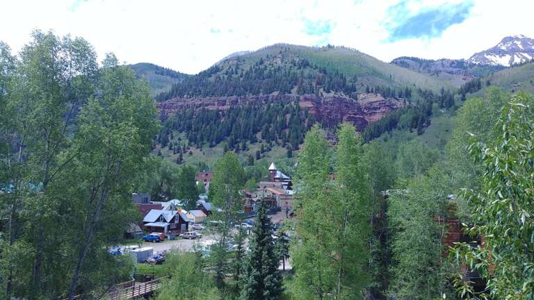Views of the Forest and Mountains from the Private Patio at Colorado Vacation Cabin