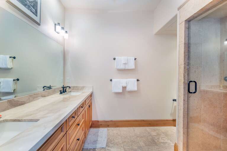 Large master bathroom with walk-in shower