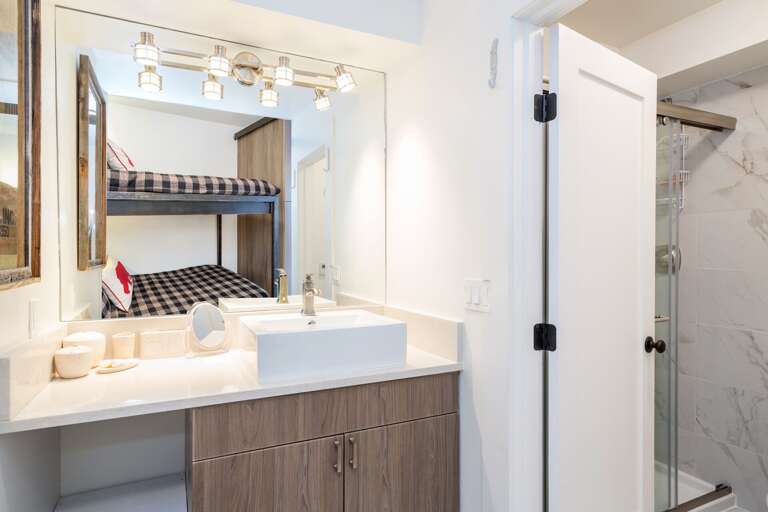 Primary bathroom with walk-in shower