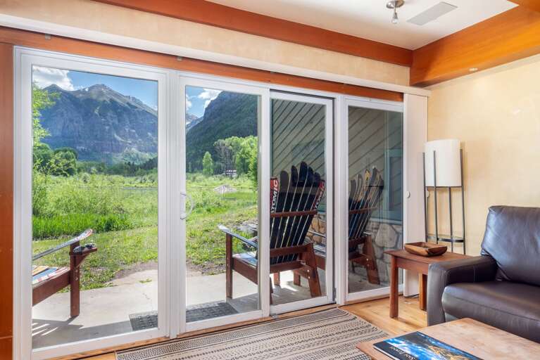 Vacation Rental Room Facing Fabulous Foliage, Furnished With Front-facing Slider Doors
