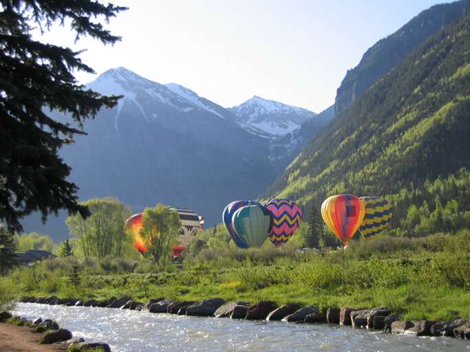 Picture of Colorful Hot Air Balloons in Telluride Picture of Colorful Hot Air Balloons in Telluride