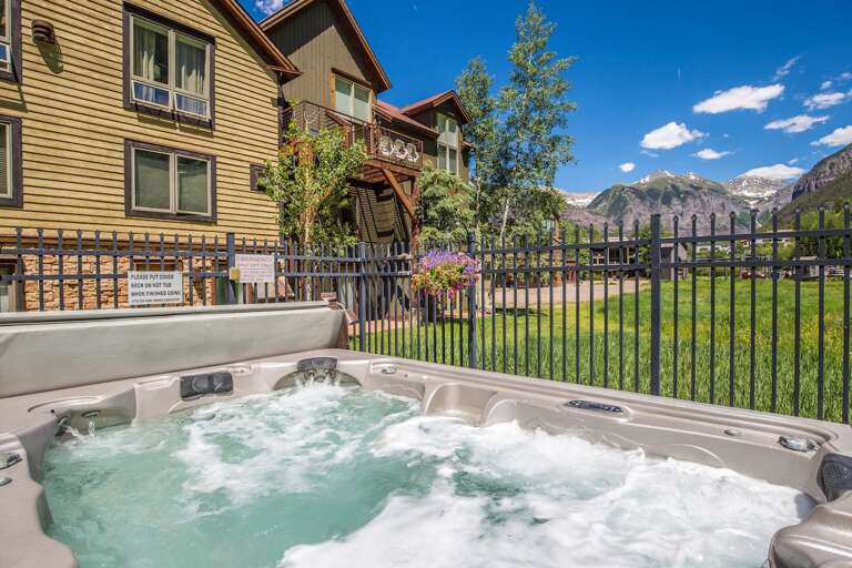 Outside hot tub near our Telluride condo rental