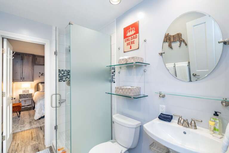 Master bathroom with walk-in shower