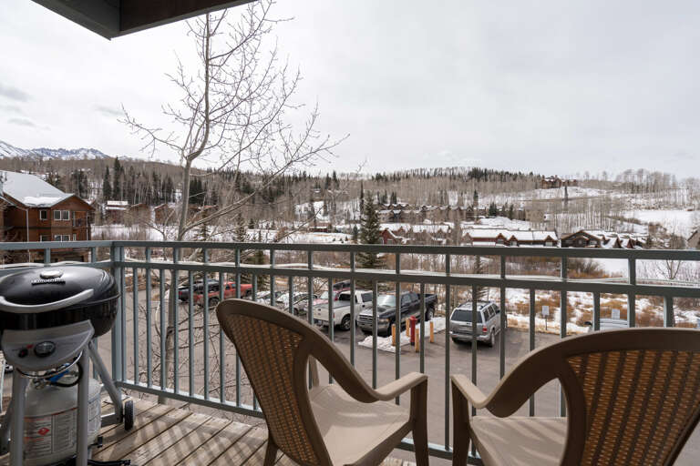 Balcony with BBQ and Views of Telluride at Lodging near Telluride CO