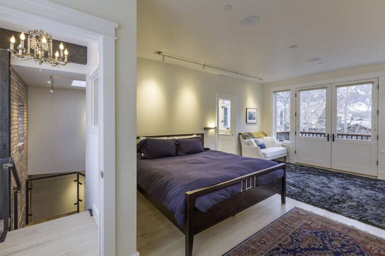 Master bedroom with a double bed Master bedroom with a double bed