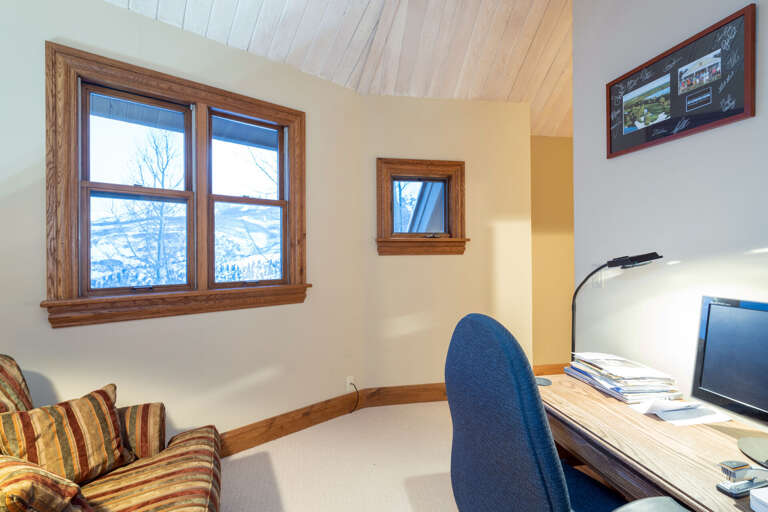 Office space with armchair and computer. Office space with armchair and computer.