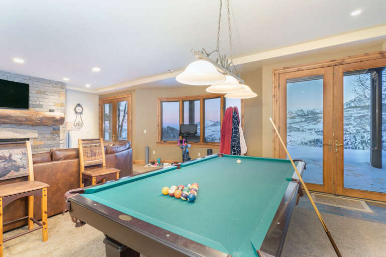 The pool table of this Telluride golf rental. The pool table of this Telluride golf rental.