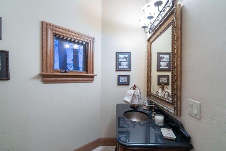 Vanity sink in a powder room. Vanity sink in a powder room.