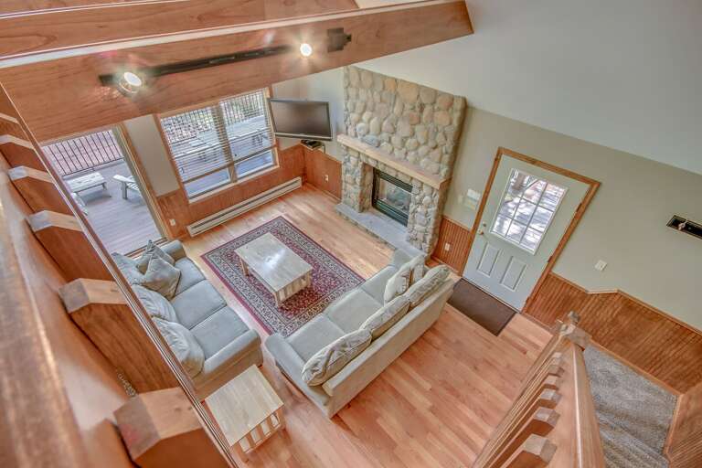 Birds eye view of living room from second floor