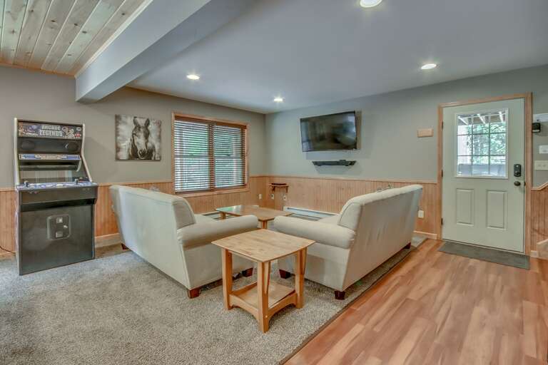 Game Room with arcade game and TV